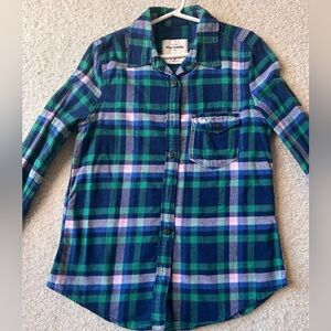 Abercrombie & Fitch Kids Plaid Shirt - Blue and Green